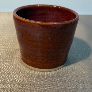 New Handcrafted Pottery  Pot - Rich Brown/Rust Colour